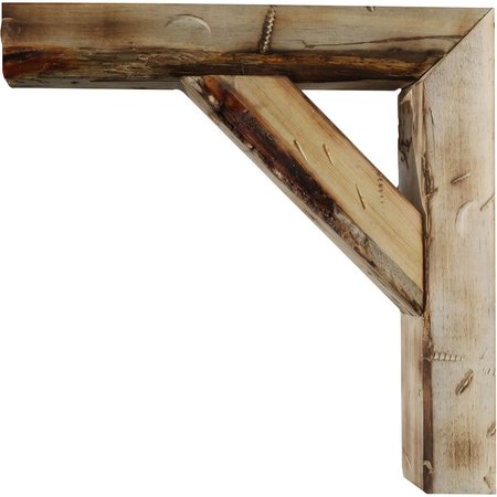 Ekena Millwork 3 1/2"W x 12"D x 12"H Vintage Farmhouse Bracket, Barnwood Decor Collection, Natural Barnwood BKTB03X12X12TRUF